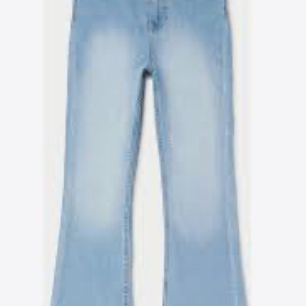 Elegant Sky Blue Wide Leg Jeans for Women